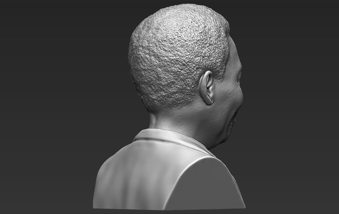 Nelson Mandela bust 3D printing ready stl obj formats 3D print model_7