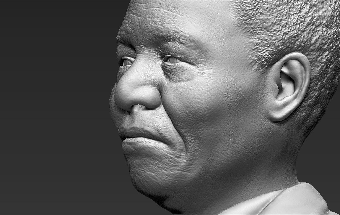 Nelson Mandela bust 3D printing ready stl obj formats 3D print model_14