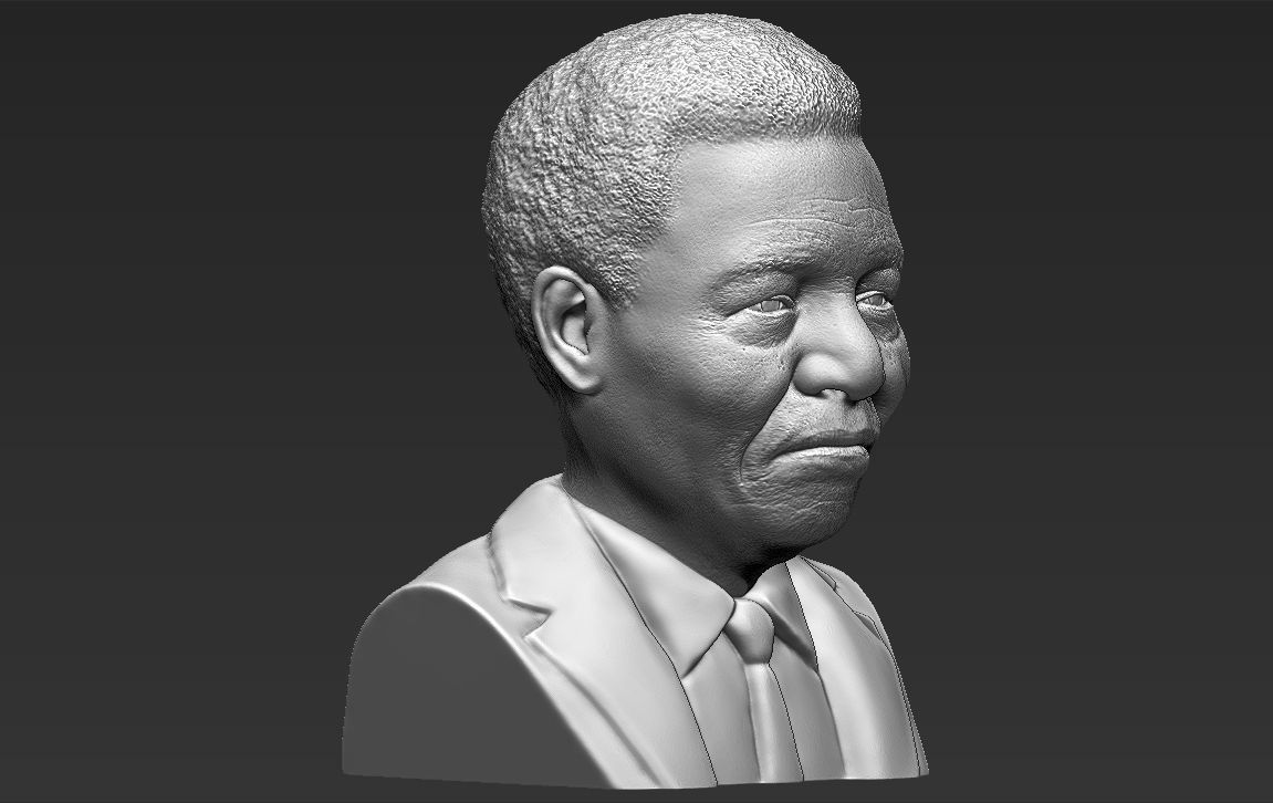 Nelson Mandela bust 3D printing ready stl obj formats 3D print model_9