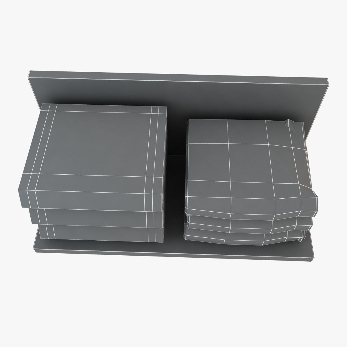 White Folded Towels 3D model_8