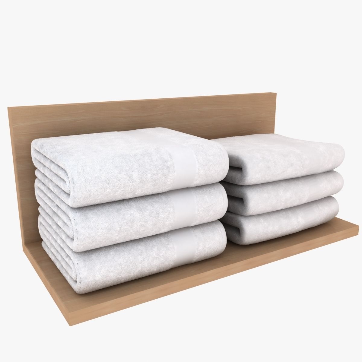 White Folded Towels 3D model_5