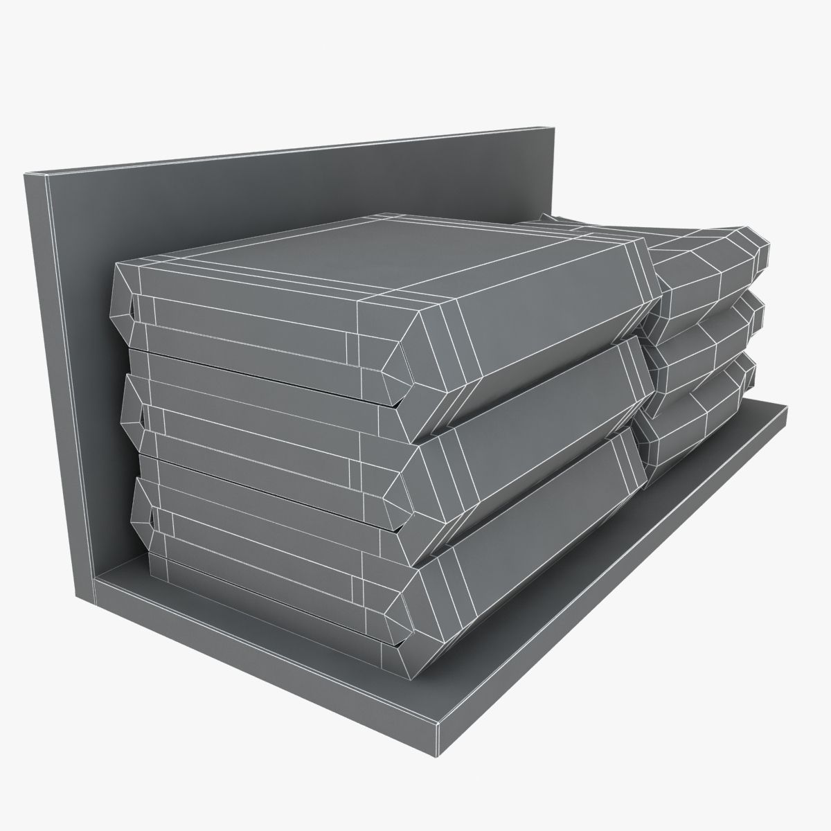 White Folded Towels 3D model_6