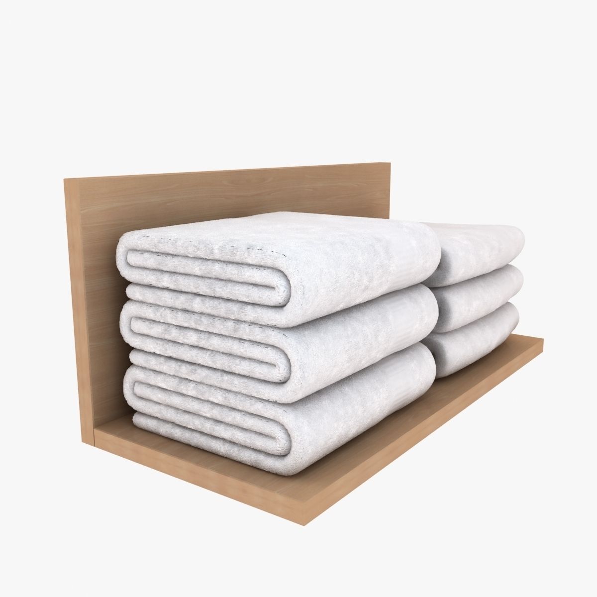 White Folded Towels 3D model_4