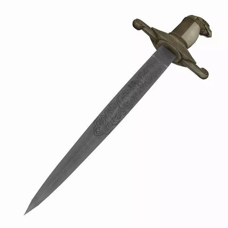 Three piece Indo Persian dagger 3D model_0