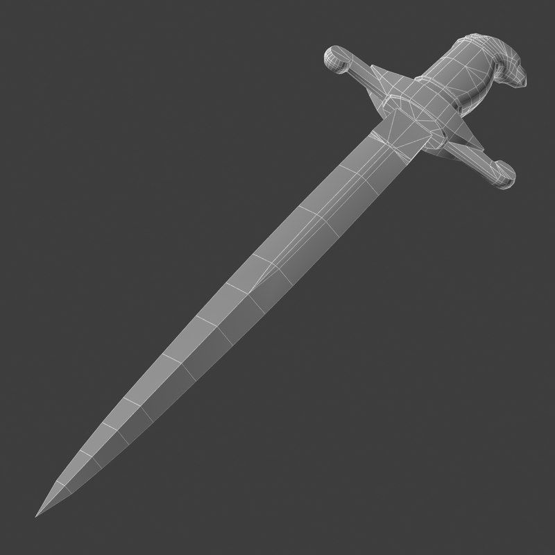 Three piece Indo Persian dagger 3D model_5