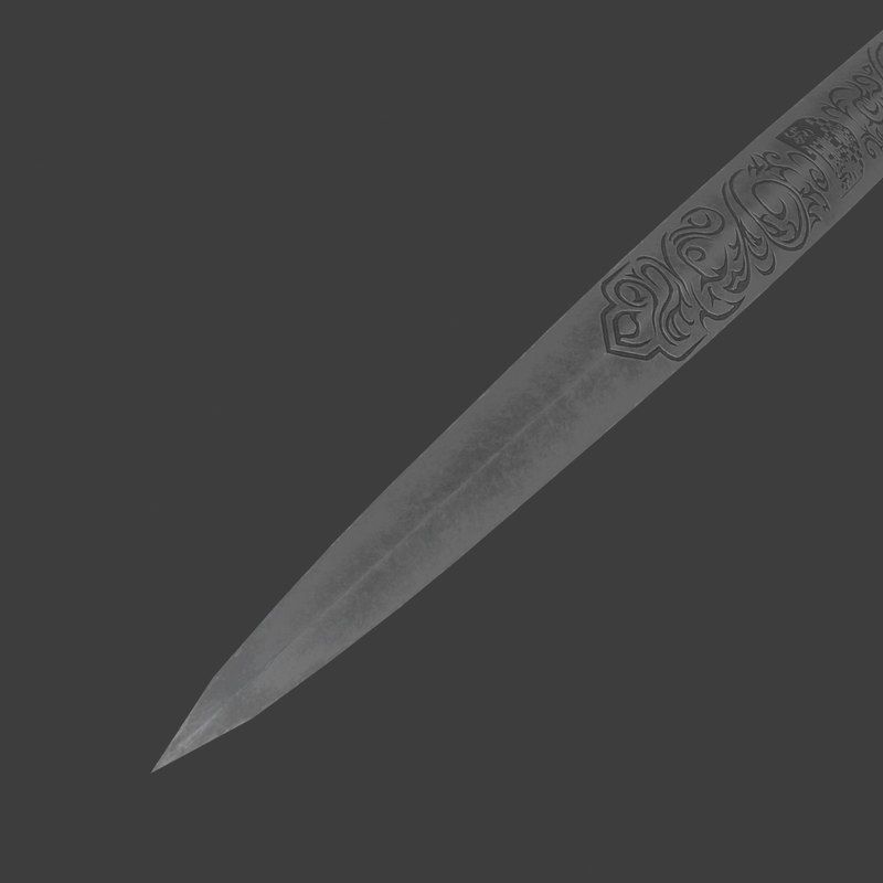 Three piece Indo Persian dagger 3D model_7