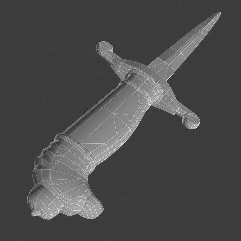 Three piece Indo Persian dagger 3D model_6