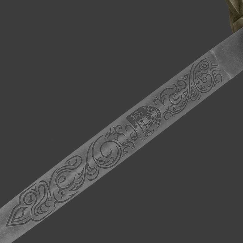 Three piece Indo Persian dagger 3D model_8