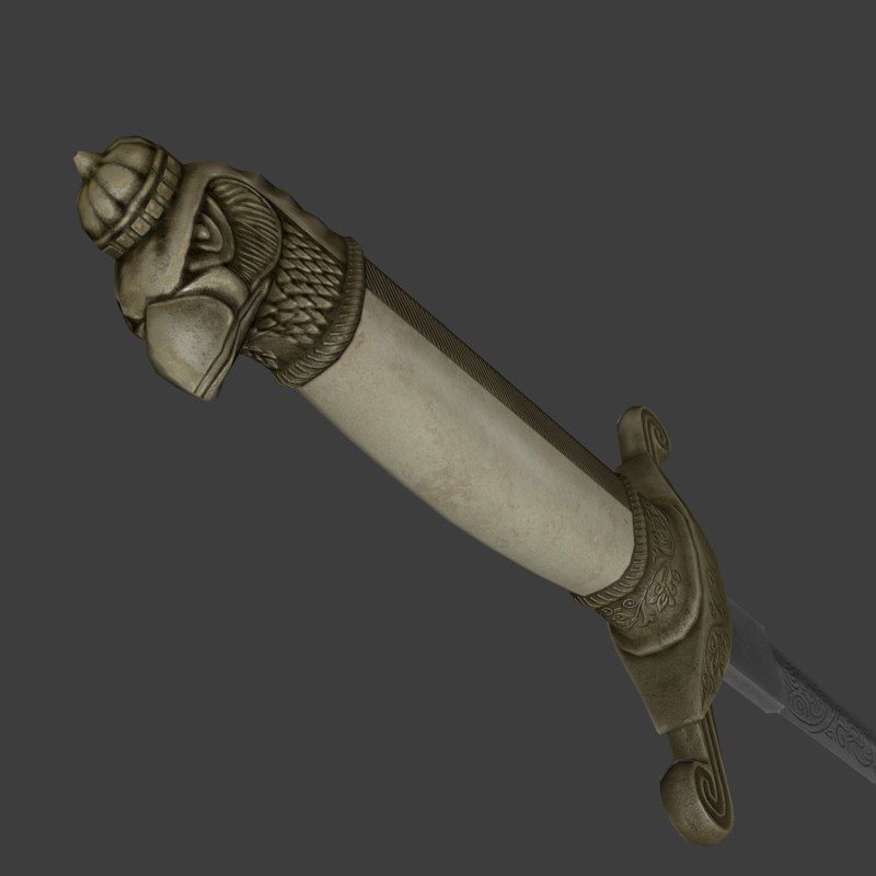Three piece Indo Persian dagger 3D model_13
