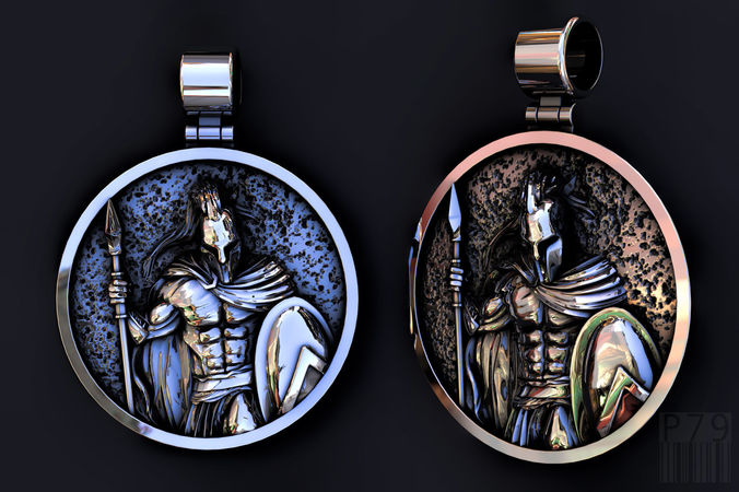 pendant king Leonid Spartan 3D print model