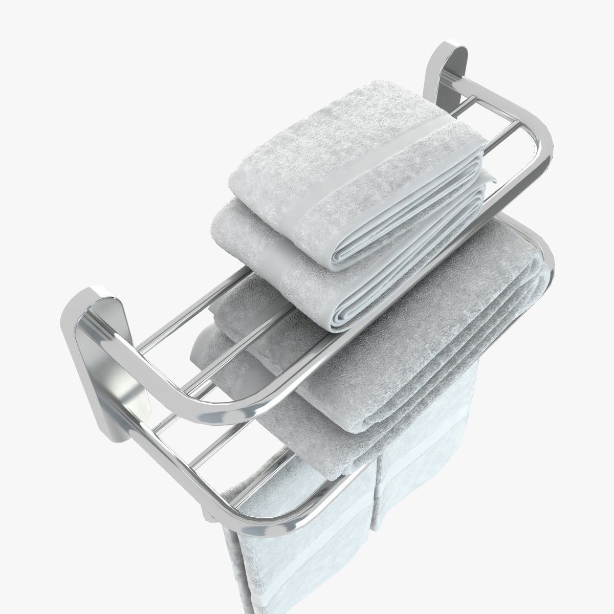 Heated Towel Rail With Towels 3D model_10