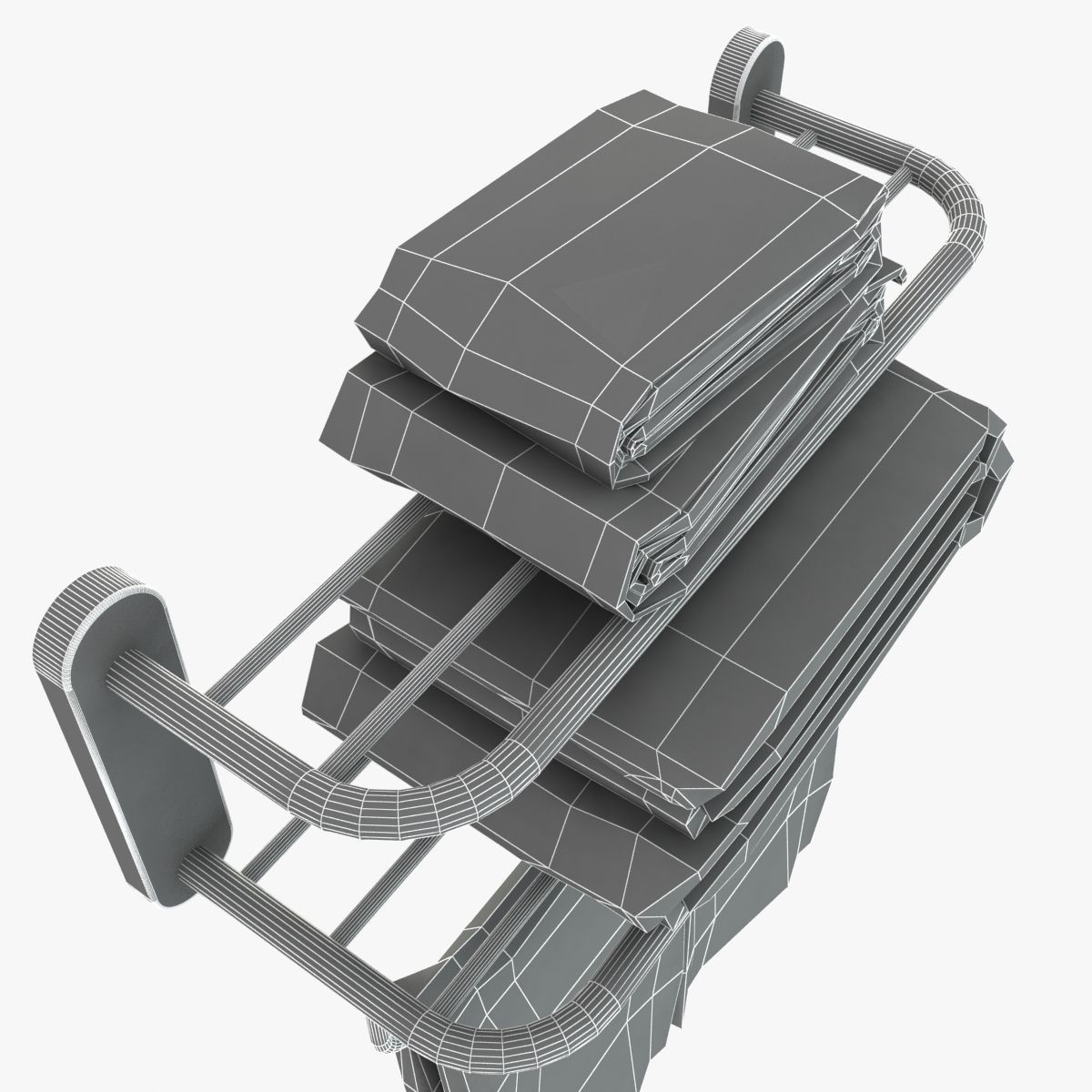 Heated Towel Rail With Towels 3D model_4