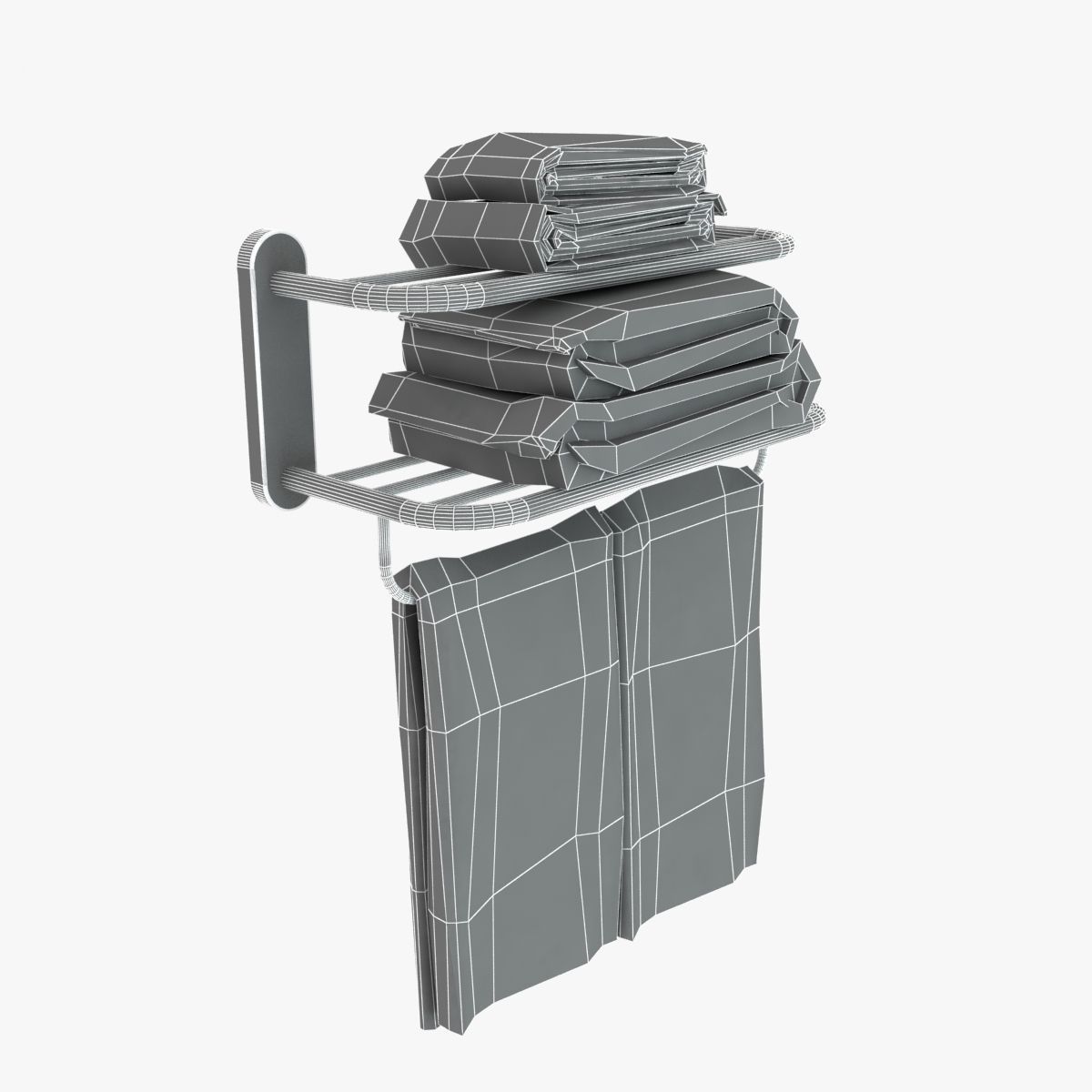 Heated Towel Rail With Towels 3D model_3