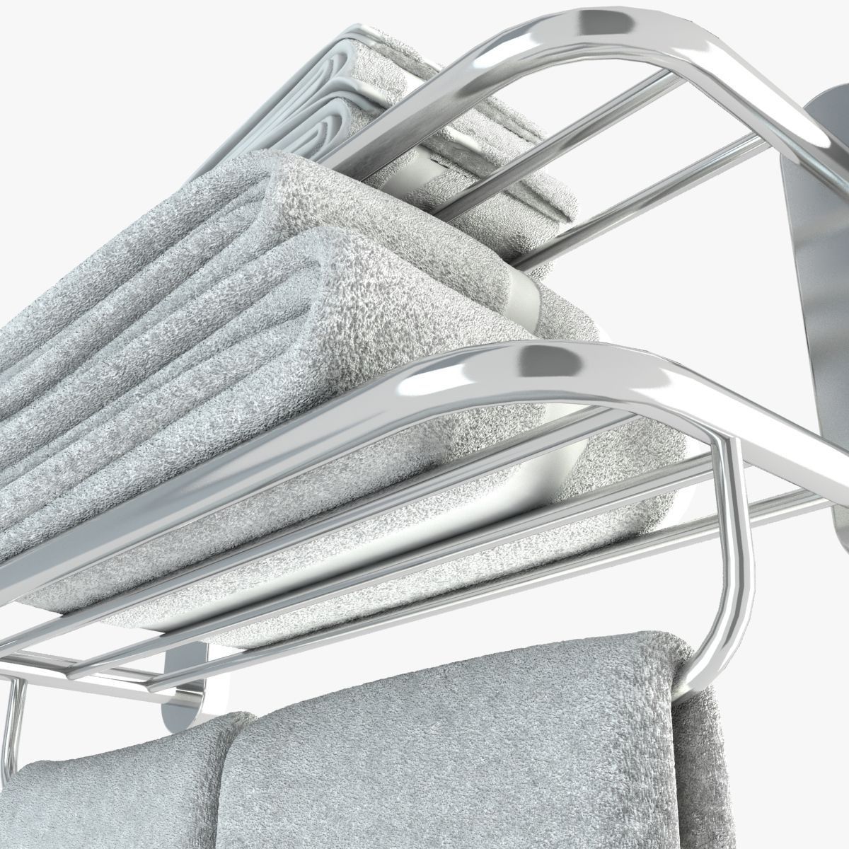 Heated Towel Rail With Towels 3D model_13