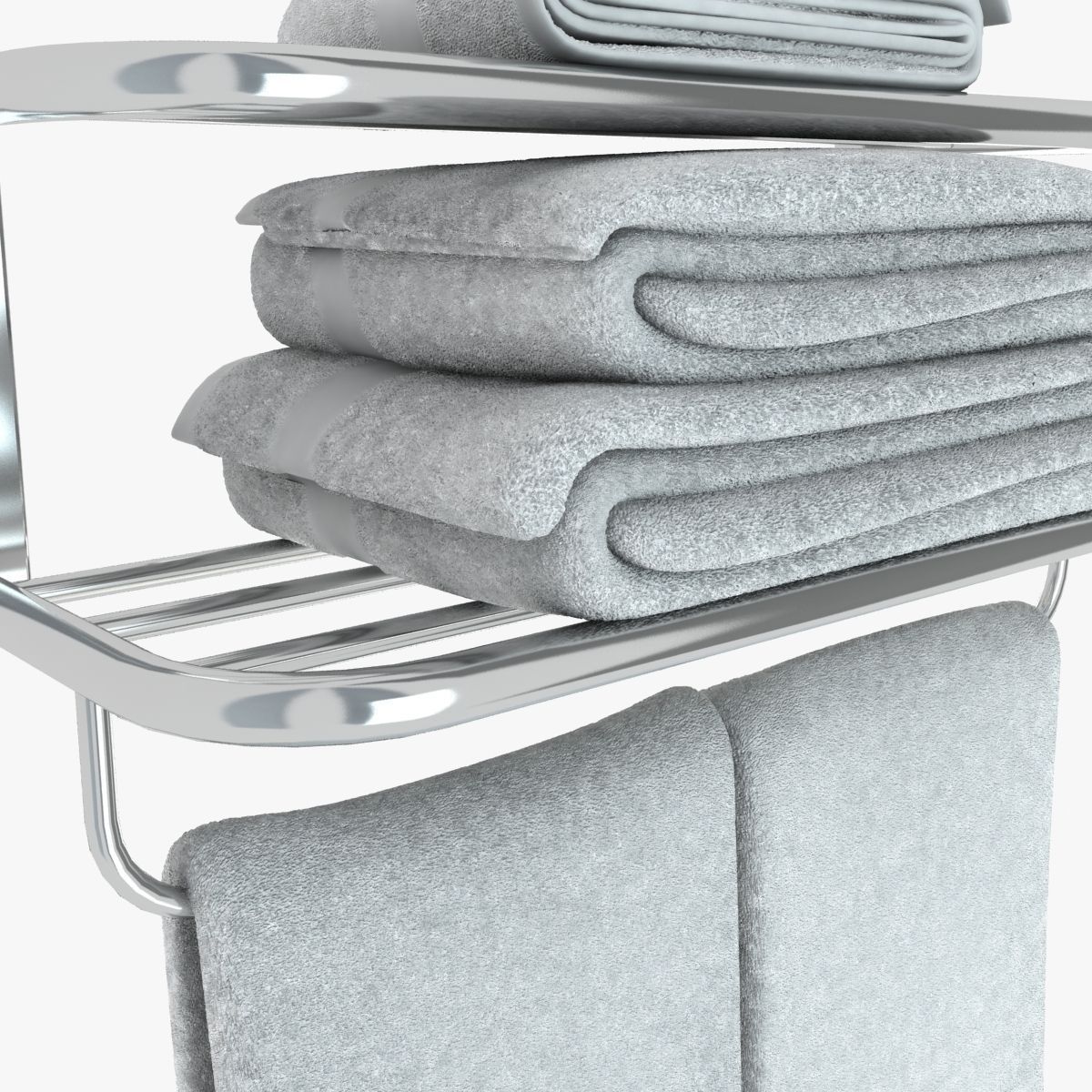 Heated Towel Rail With Towels 3D model_12