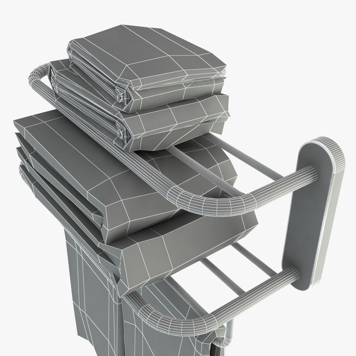Heated Towel Rail With Towels 3D model_7