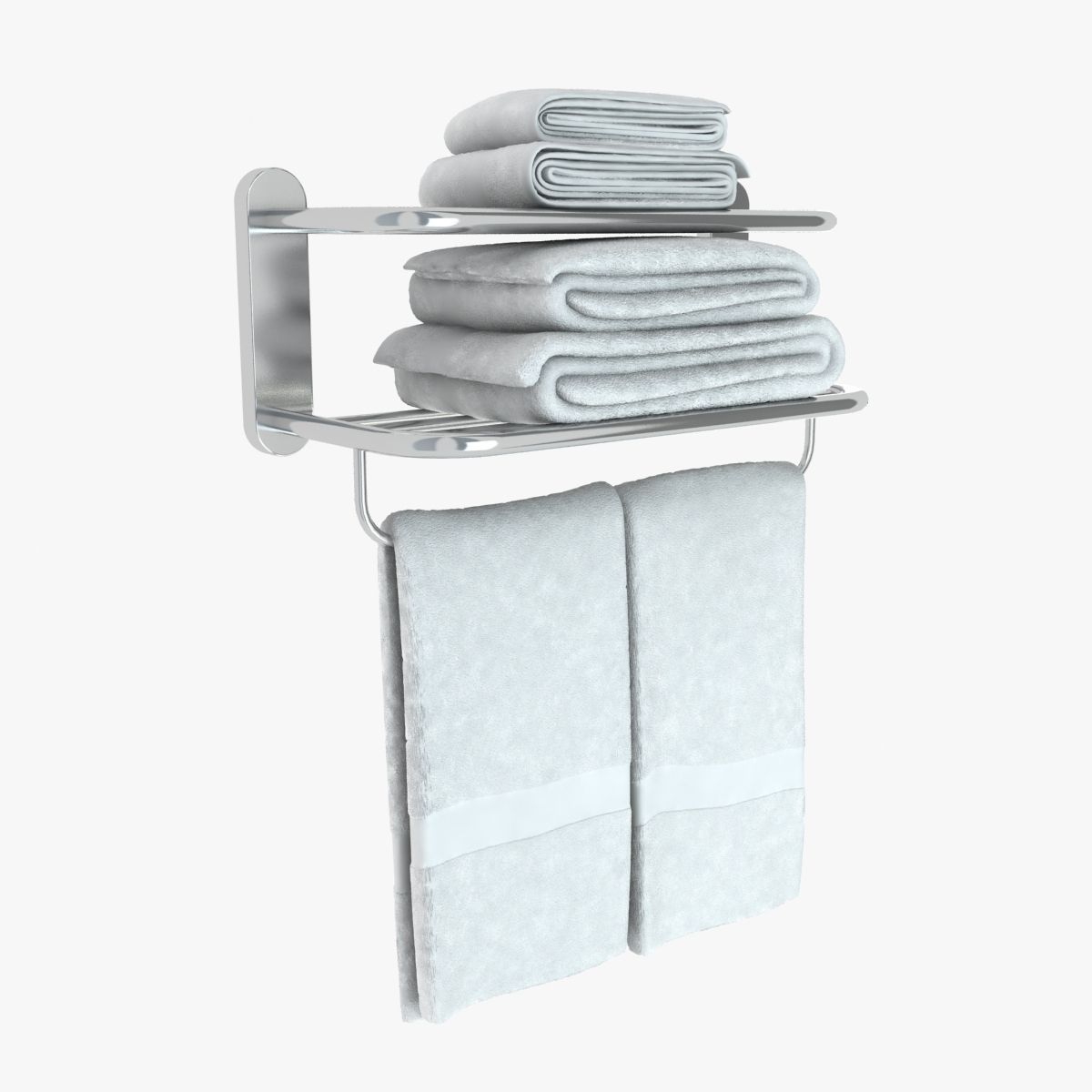 Heated Towel Rail With Towels 3D model_6