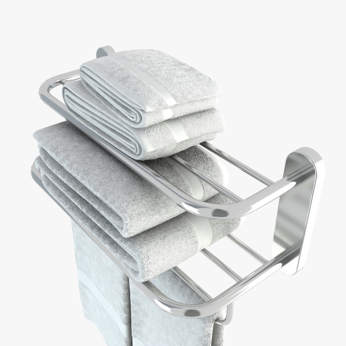 Heated Towel Rail With Towels 3D model_9