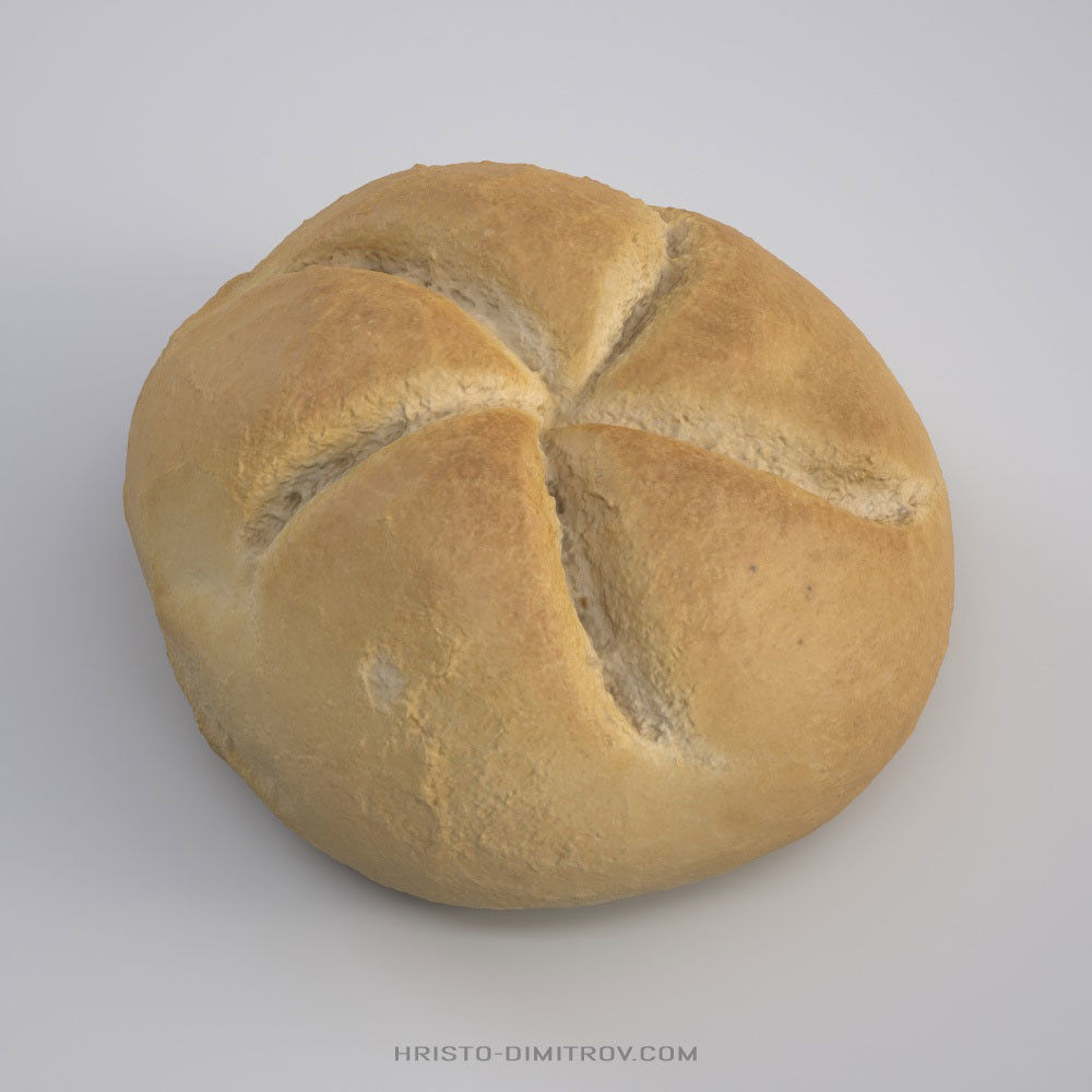 Kaiser Bread Roll Free 3D model_3