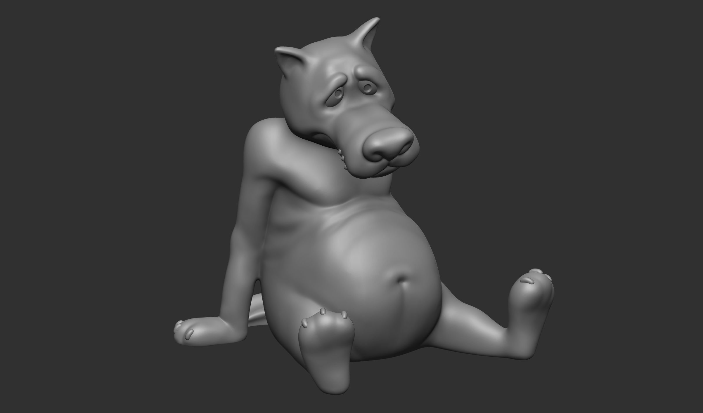 Wolf from cartoon 3D print model_2