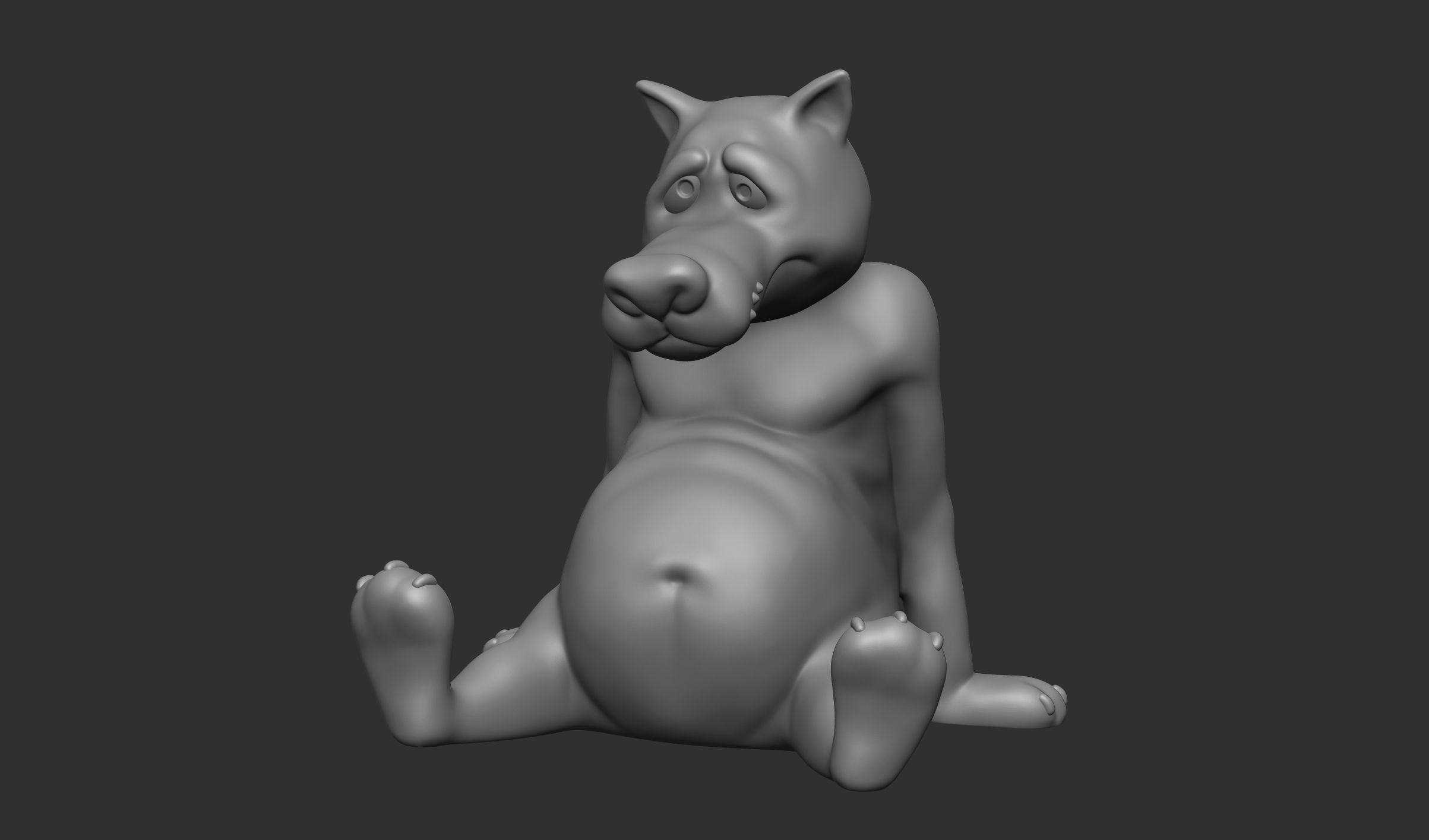 Wolf from cartoon 3D print model_1