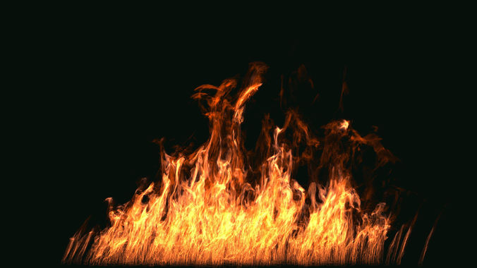 FumeFX Large Scale Fire Low-poly 3D model