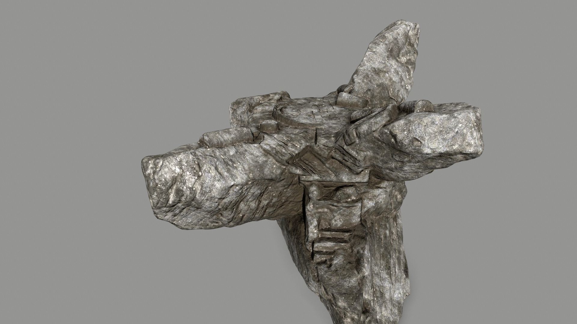 old temple Low-poly 3D model_7