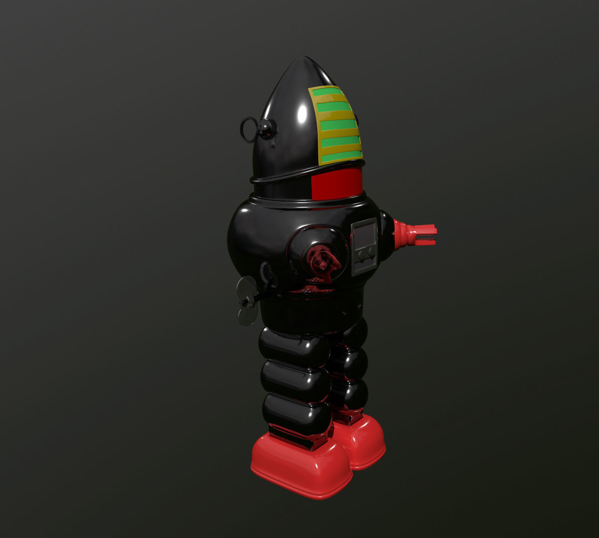 Vintage Japan Robby The Robot Toy Low-poly 3D model_4