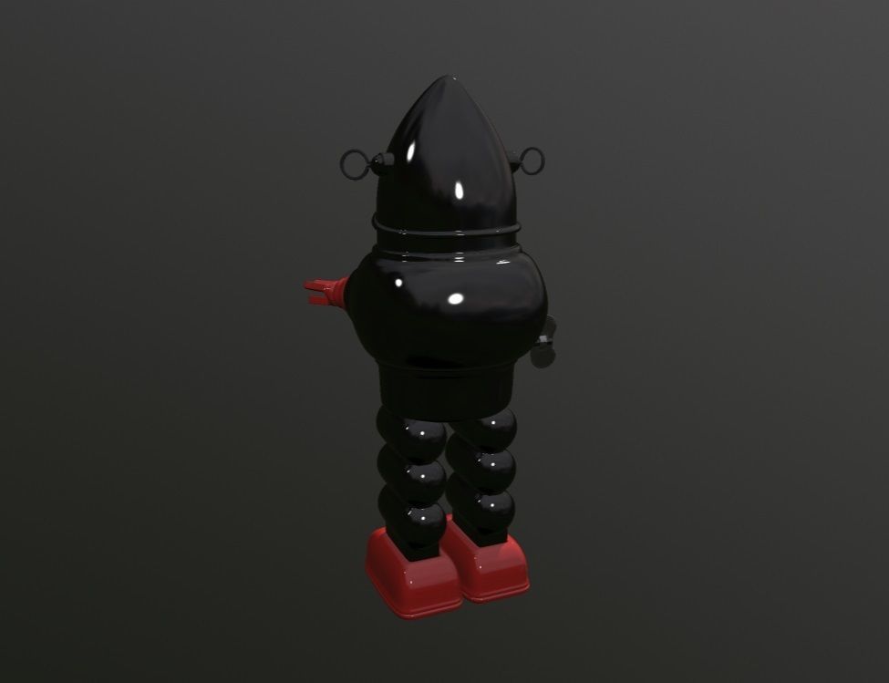 Vintage Japan Robby The Robot Toy Low-poly 3D model_6
