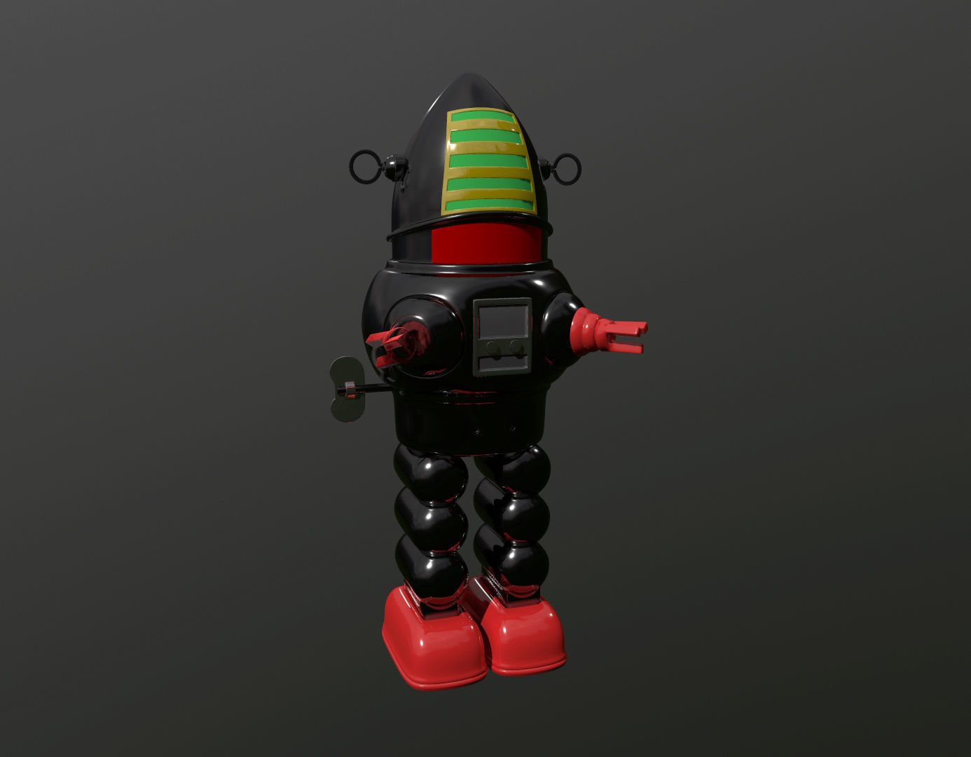 Vintage Japan Robby The Robot Toy Low-poly 3D model_3