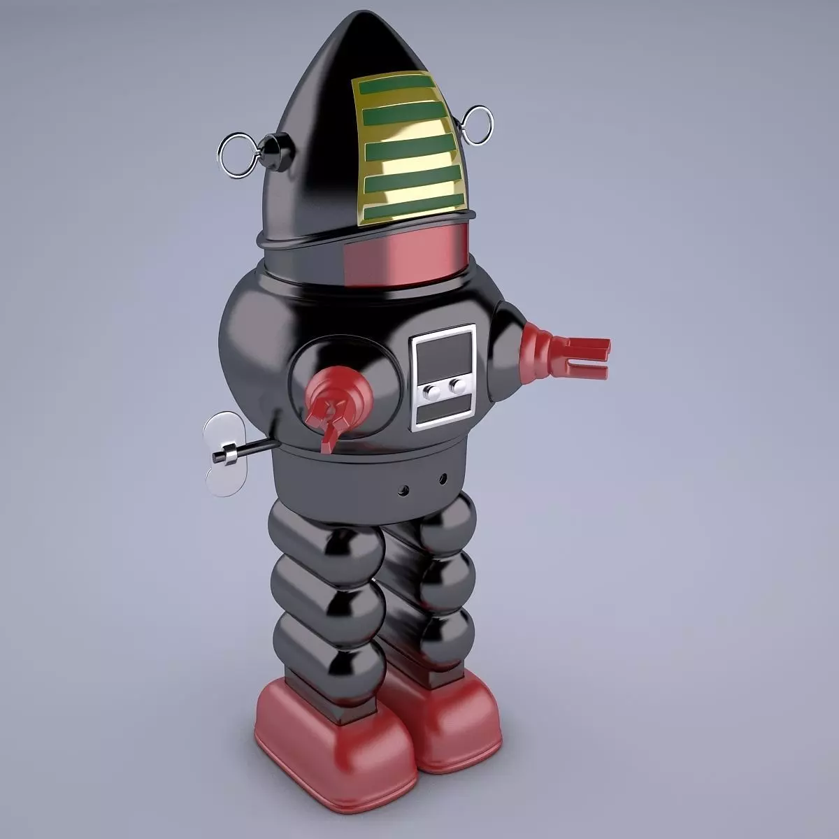 Vintage Japan Robby The Robot Toy Low-poly 3D model_0