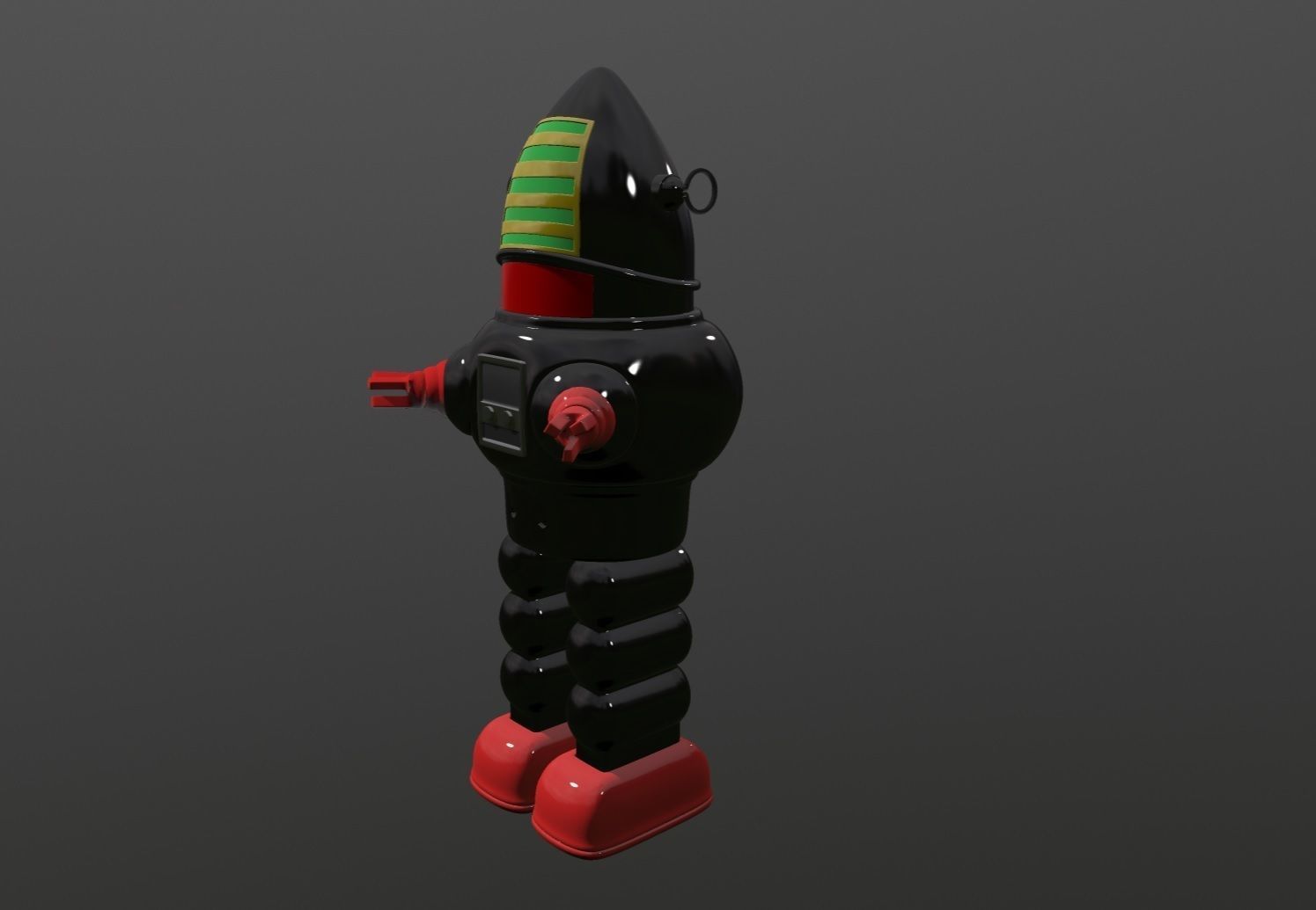 Vintage Japan Robby The Robot Toy Low-poly 3D model_5