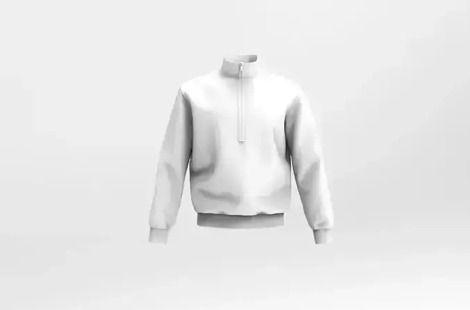 Mens Half Zipper Sports Sweater  - Marvelous Designer