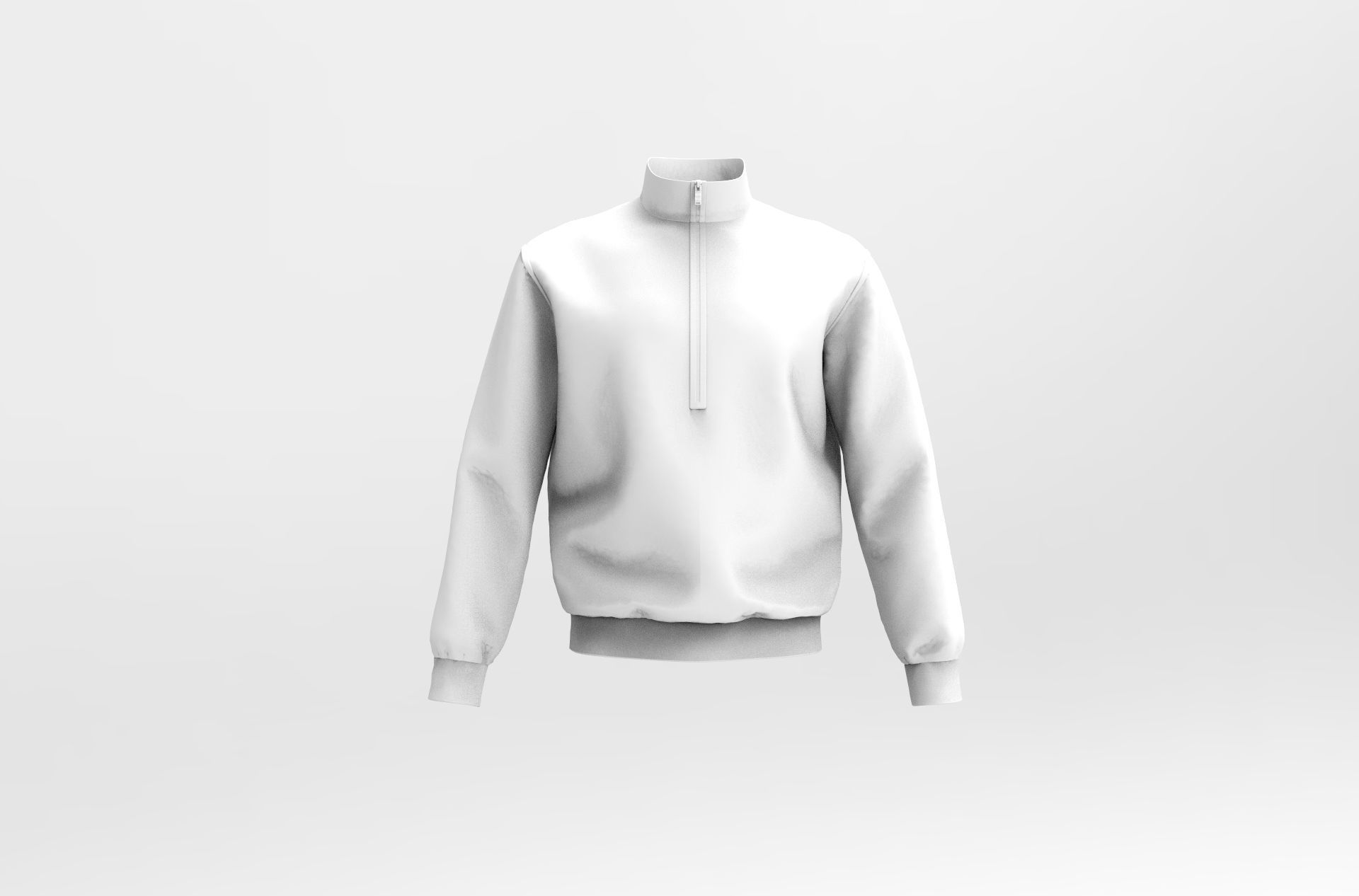 Mens Half Zipper Sports Sweater Marvelous Designer 3D model CGTrader