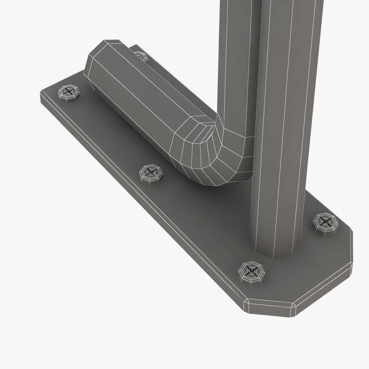 Double fixed ballet barres system 3D model_3