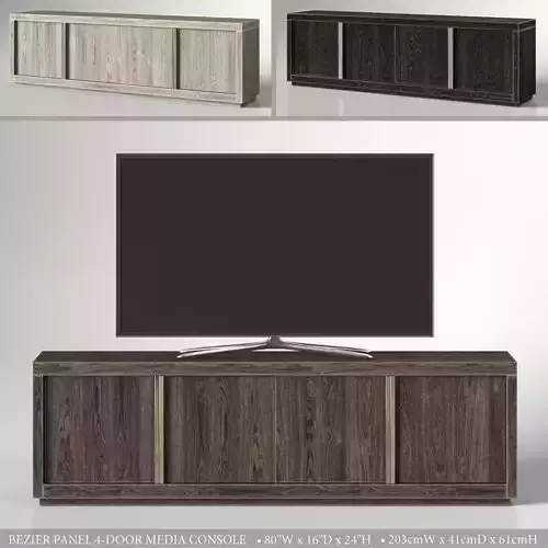 BEZIER PANEL 4-DOOR MEDIA CONSOLE