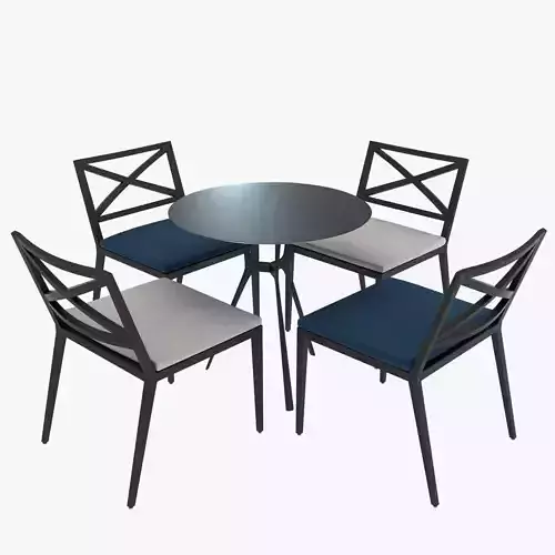 Janus Modern Table and Chairs 3D model