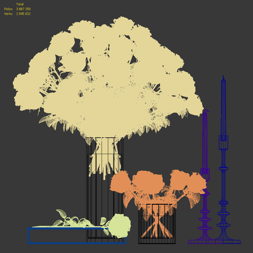 White roses 3D model_5