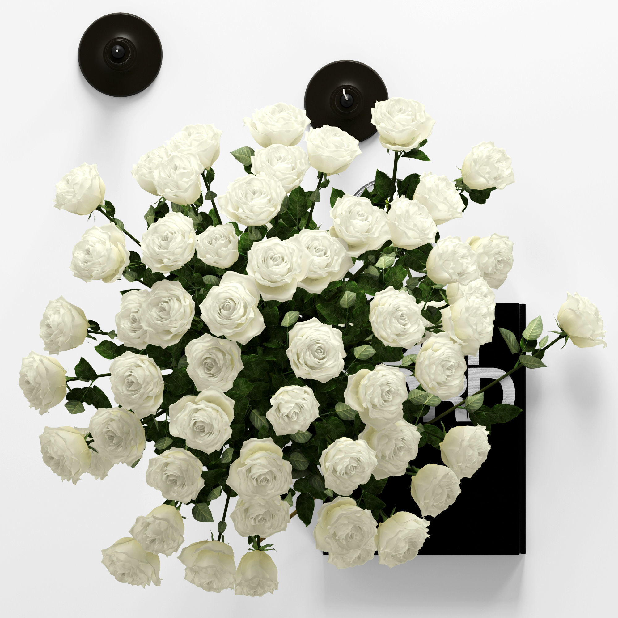 White roses 3D model_3