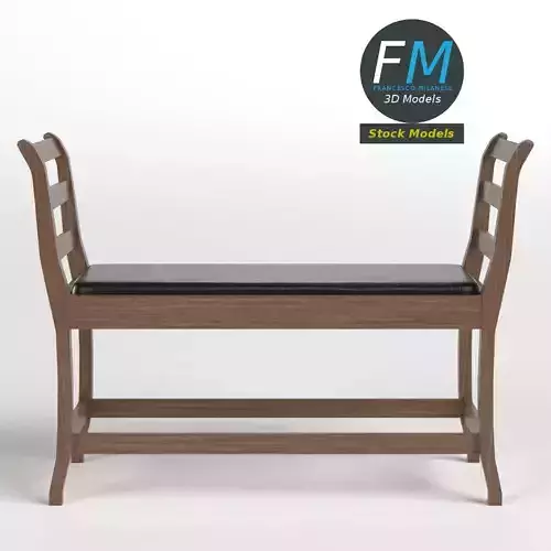 Bench with leather cushion