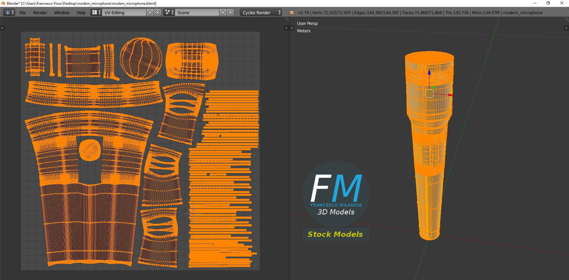 Modern Microphone 3D model_10
