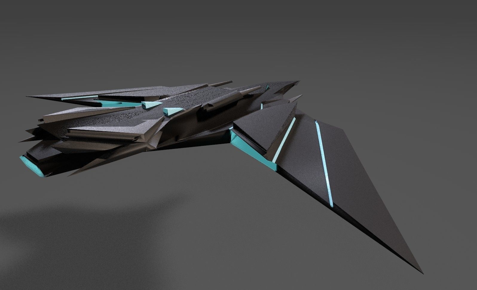 Sci Fi Lowpoly Jet Free low-poly 3D model_6