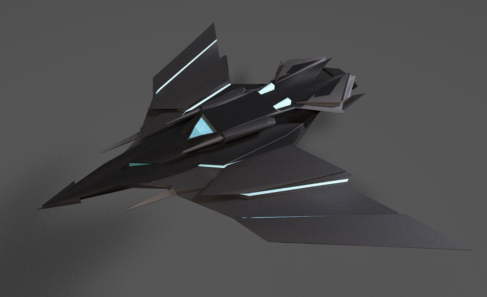Sci Fi Lowpoly Jet Free low-poly 3D model_12