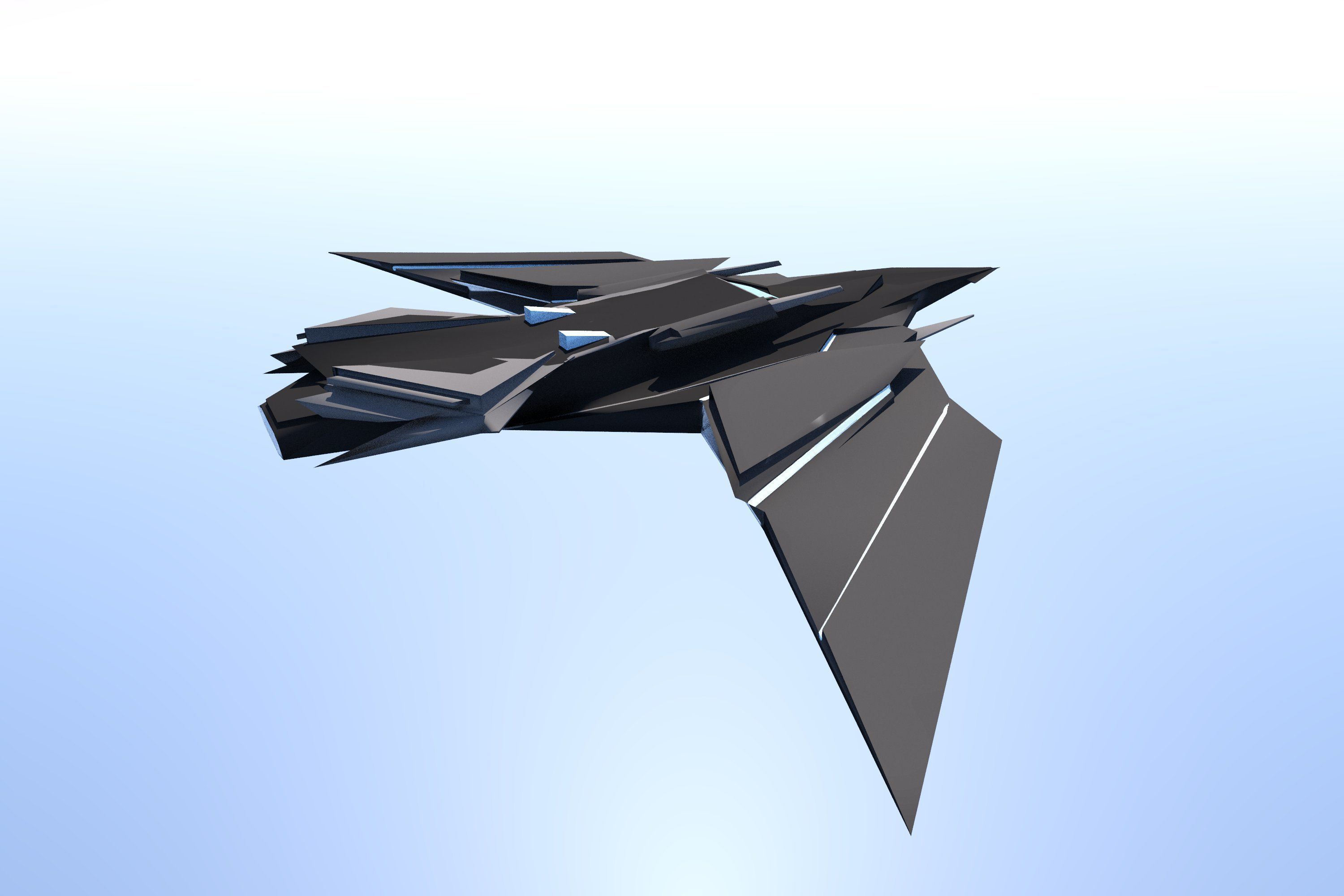 Sci Fi Lowpoly Jet Free low-poly 3D model_18