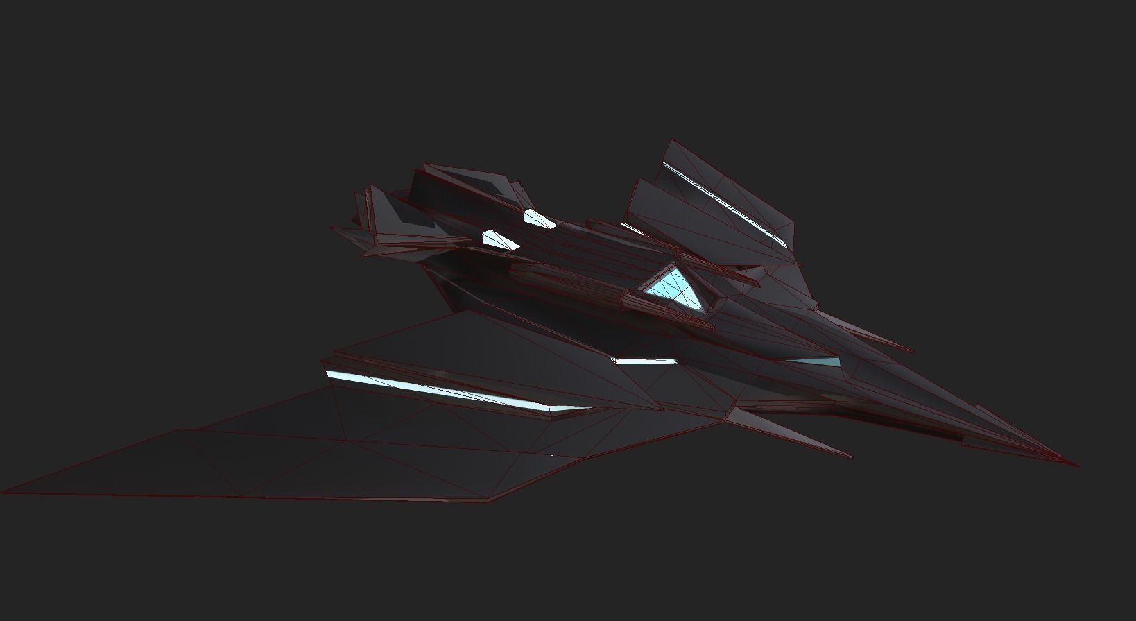 Sci Fi Lowpoly Jet Free low-poly 3D model_1