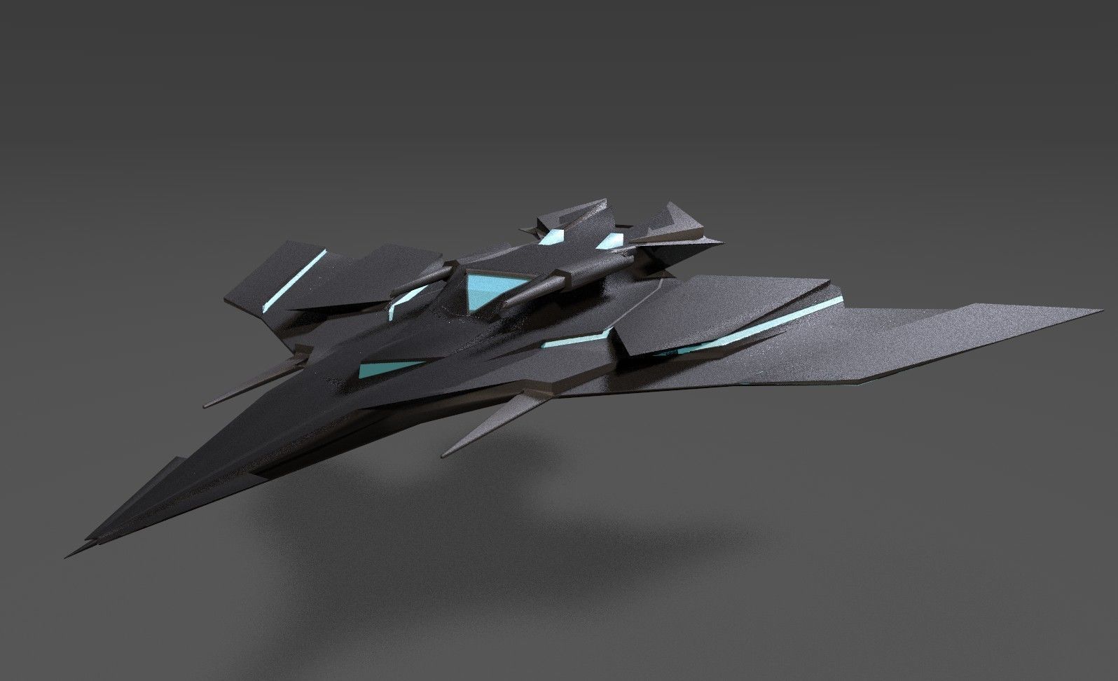 Sci Fi Lowpoly Jet Free low-poly 3D model_9