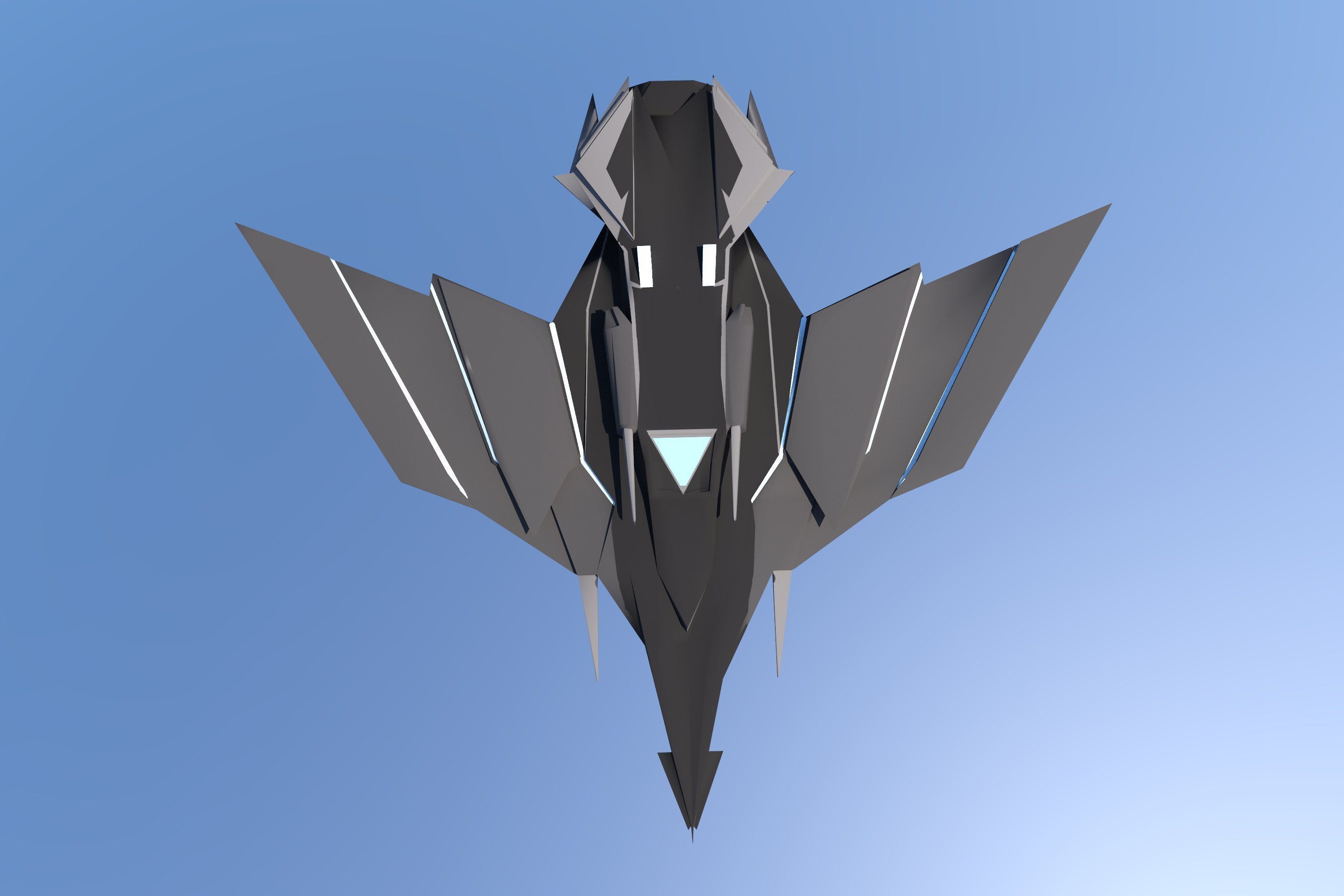 Sci Fi Lowpoly Jet Free low-poly 3D model_14