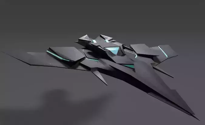 Sci Fi Lowpoly Jet