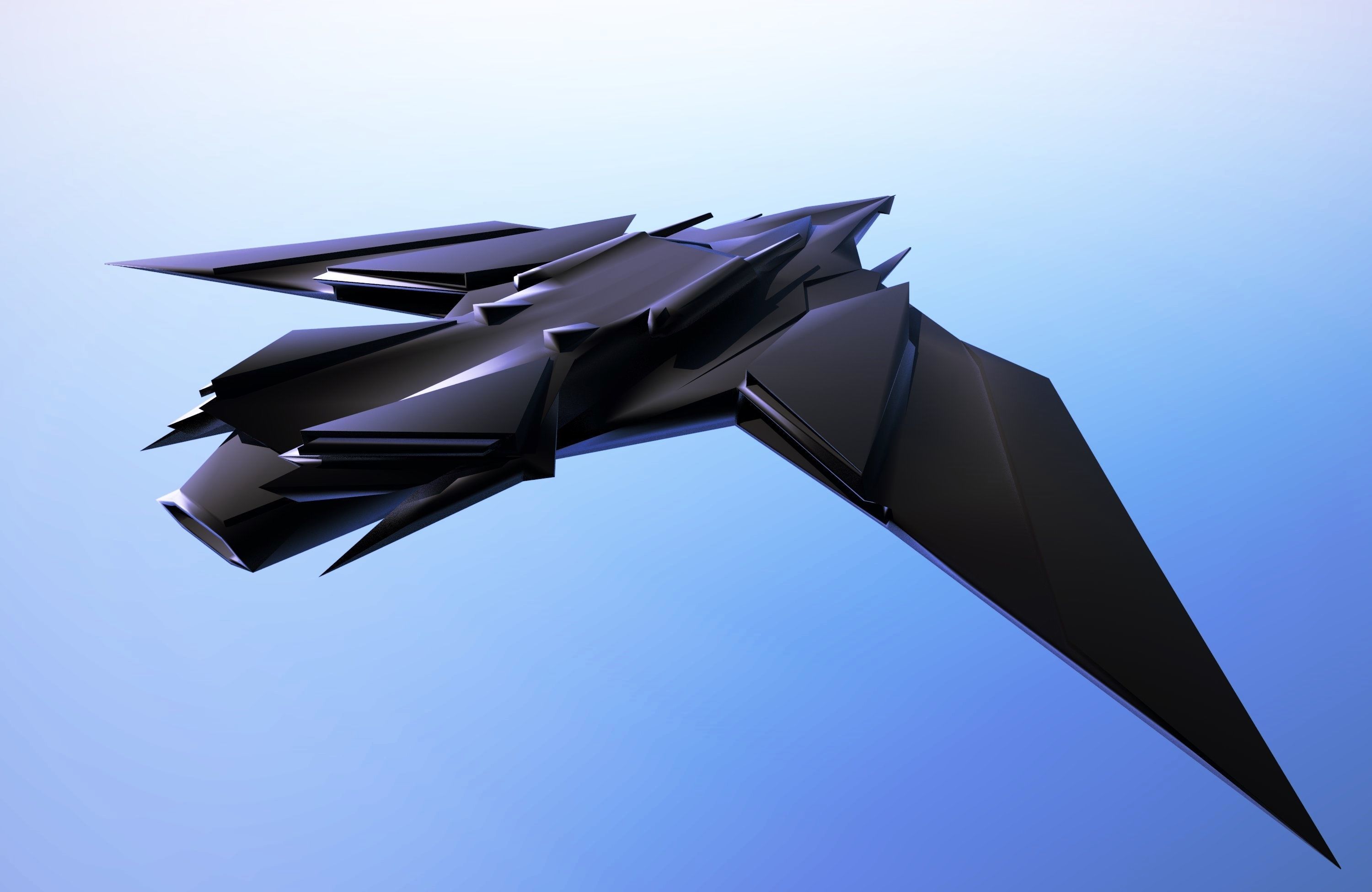 Sci Fi Lowpoly Jet Free low-poly 3D model_28