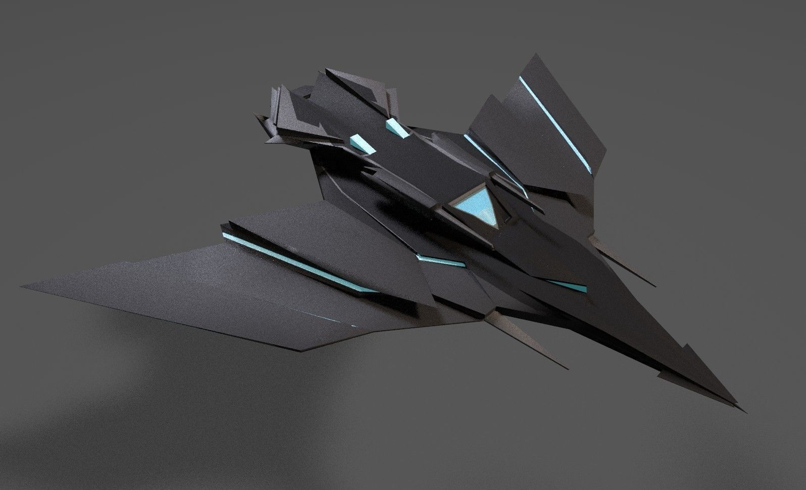 Sci Fi Lowpoly Jet Free low-poly 3D model_10